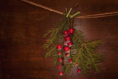 Noel meyveli çam dalları