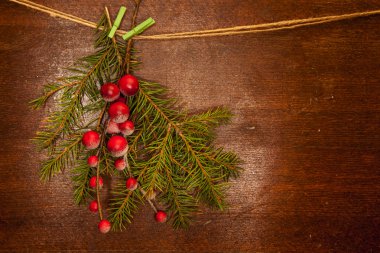 Noel meyveli çam dalları