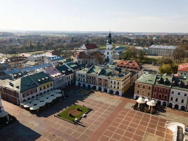 Zamosc Poland November 2019 Aerial Main Town Hall Great Market — Stockfoto