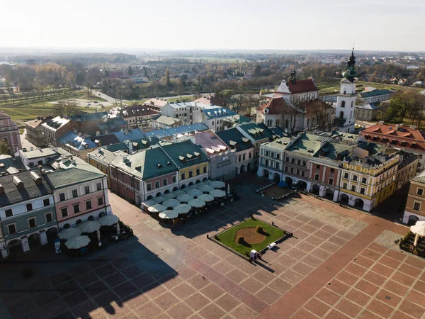 Zamosc Poland November 2019 Aerial Main Town Hall Great Market — Stockfoto
