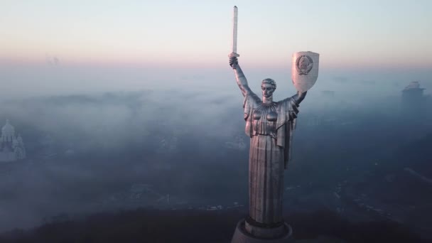 Kiev Ukraine Novembre 2018 Vue Aérienne Statue Mère Patrie Kiev — Video