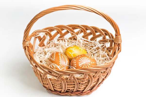 Hand painted easter eggs on white — Stock Photo, Image