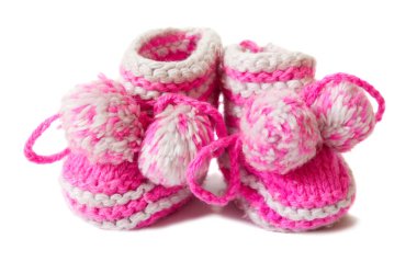 Bebek Pembe Ayakkabılar. Kırpma yolu ile beyaz üzerinde izole