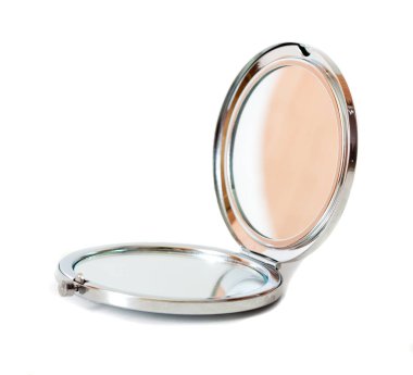Kadın cilt aksesuarları için gümüş kozmetik ayna aracı