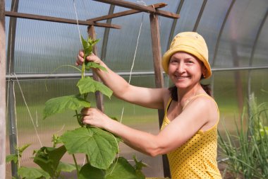 Bitkileriyle ilgilenen olgun bir bayan.