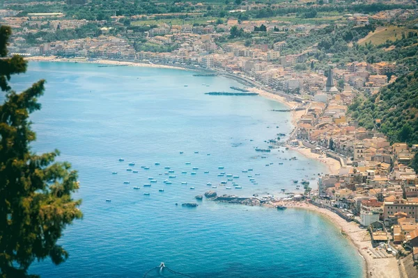 Krásné panorama Sicílie Itálie Taormina — Stock fotografie