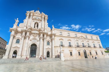 Syracuse, İtalya Sicilya Adası gezi fotoğrafçılığı. Katedral Plaza.