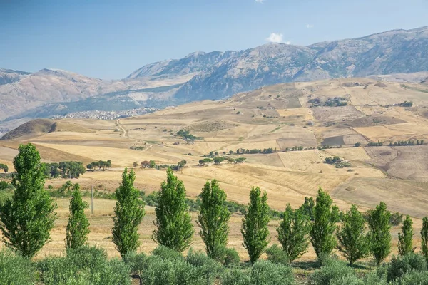 Paesaggio interno della Sicilia nella giornata estiva, Sicilia isola Italia — Foto Stock