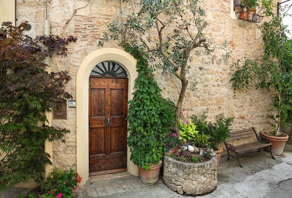 Old door in a Tuscany town, Italy