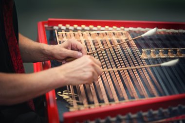 play the cimbalom clipart