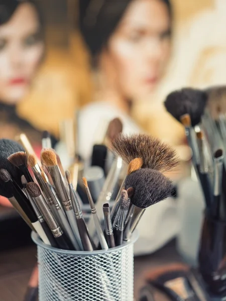 Cosmetic brushes for makeup — Stock Photo, Image
