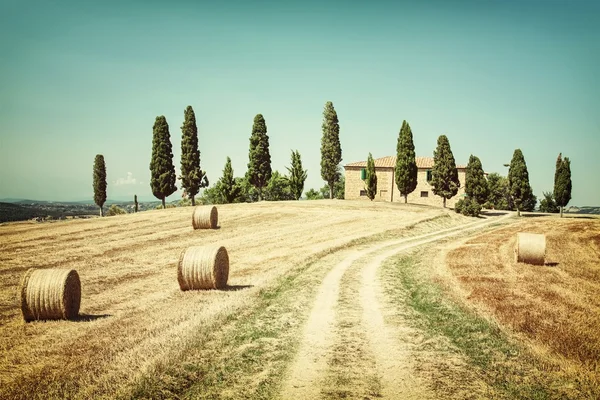 Tuscany country house - Painting of vintage photo Stock Obrázky