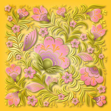 soyut yaz çiçek süsleme