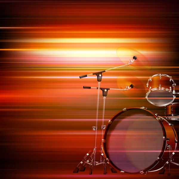 Abstracte grunge achtergrond met drumkit — Stockvector