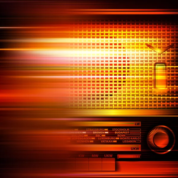 Abstrato grunge fundo com rádio retro —  Vetores de Stock