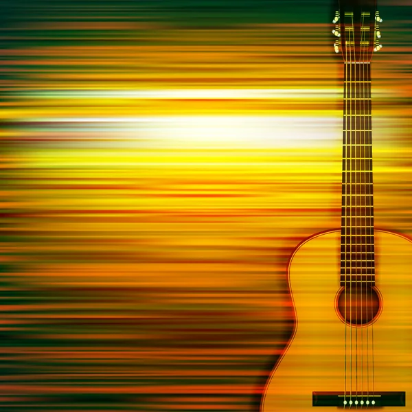 アコースティック ギターと抽象的な背景 — ストックベクタ