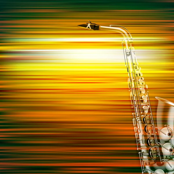 Abstrato grunge piano fundo com saxofone — Vetor de Stock