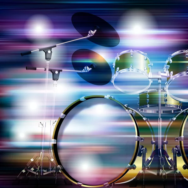 Abstraktní grunge pozadí s drum kit — Stockový vektor