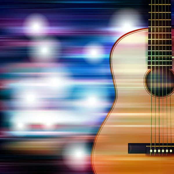 Fondo abstracto con guitarra acústica — Vector de stock