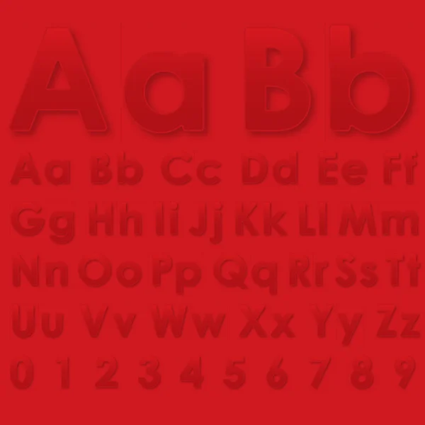 Lettres alphabétiques sur fond rouge — Image vectorielle