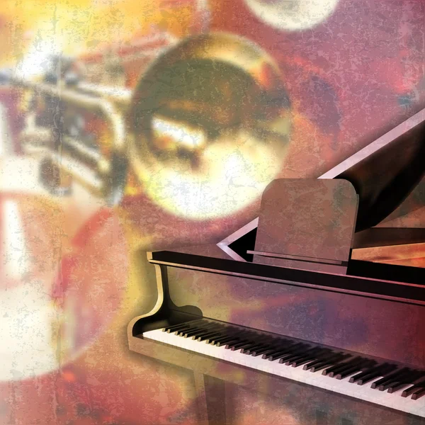 Abstrato grunge música fundo com piano de cauda —  Vetores de Stock