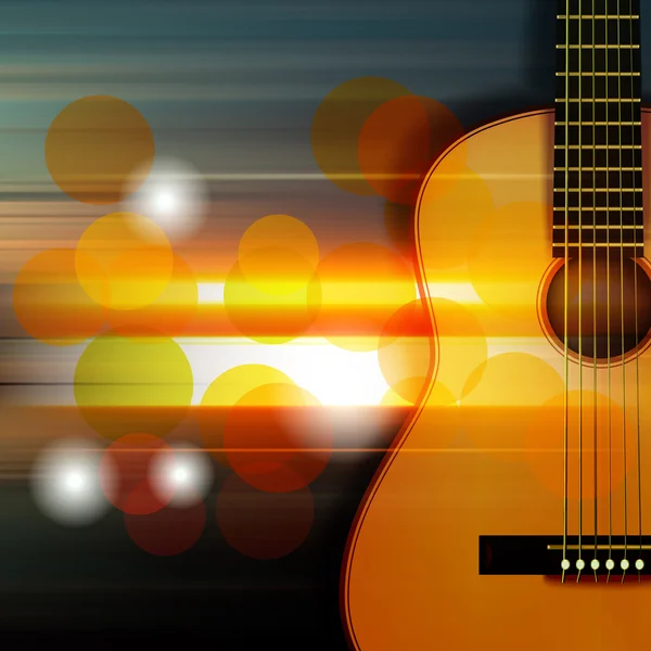 Abstrakter Hintergrund mit Akustikgitarre — Stockvektor