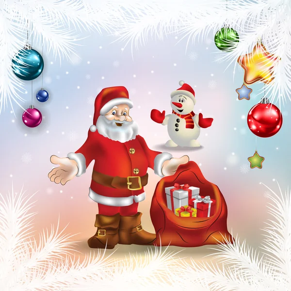 Fond d'or abstrait avec des cloches et des cadeaux de Noël — Image vectorielle