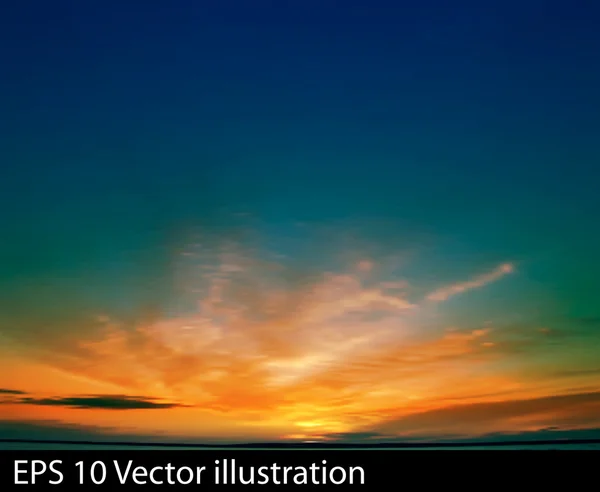 Nature abstraite nuages fond avec lever de soleil doré — Image vectorielle