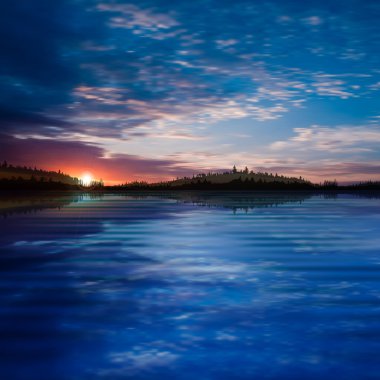 forest lake ile arka plan