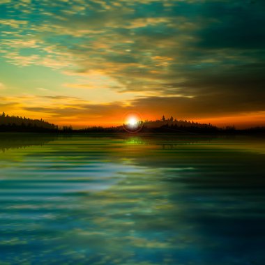 forest lake ile arka plan