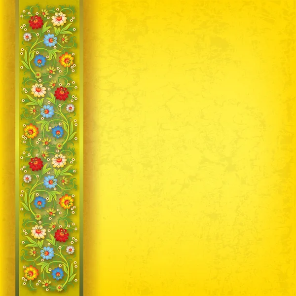 Abstract floral sieraad op groene achtergrond — Stockvector