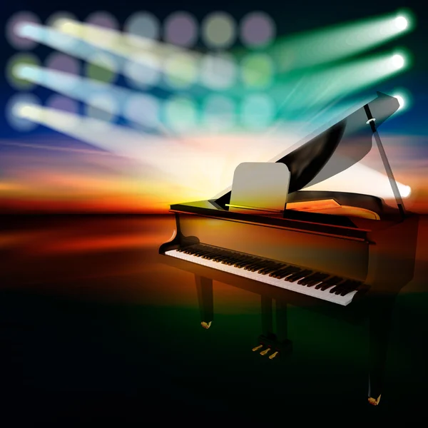 Fondo abstracto de jazz con piano en el escenario musical — Vector de stock