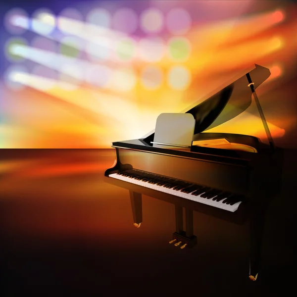 Abstract jazz background with piano on music stage — Stock Vector