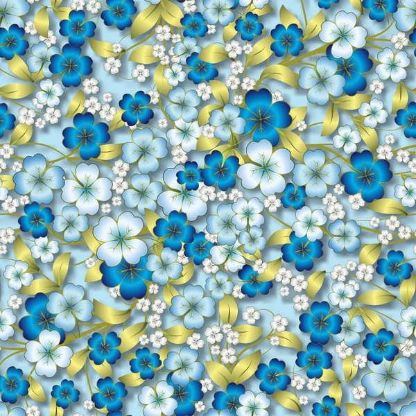 Ornamento floral branco abstrato em azul — Vetor de Stock