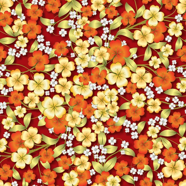 Ornamento floral abstrato em vermelho — Vetor de Stock