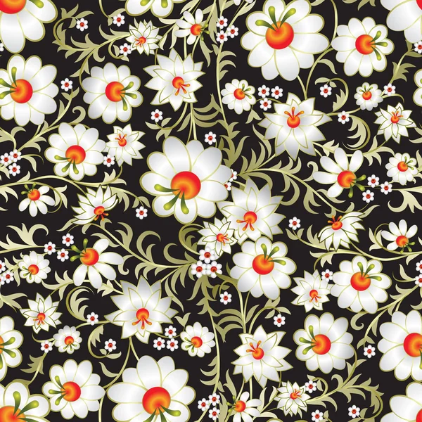 Абстрактный бесшовный цветочный орнамент — стоковый вектор