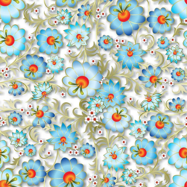 Ornamento floral de primavera inconsútil abstracto — Vector de stock