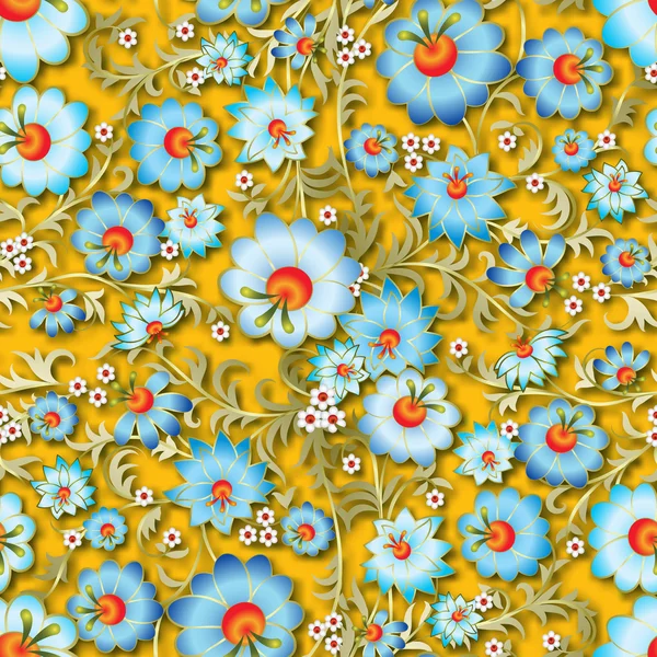 抽象的无缝春季花卉装饰 — 图库矢量图片