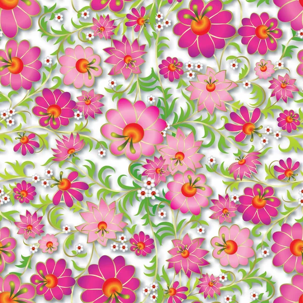 Ornamento floral de primavera inconsútil abstracto — Vector de stock