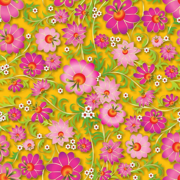 Ornamento floral de primavera inconsútil abstracto — Vector de stock