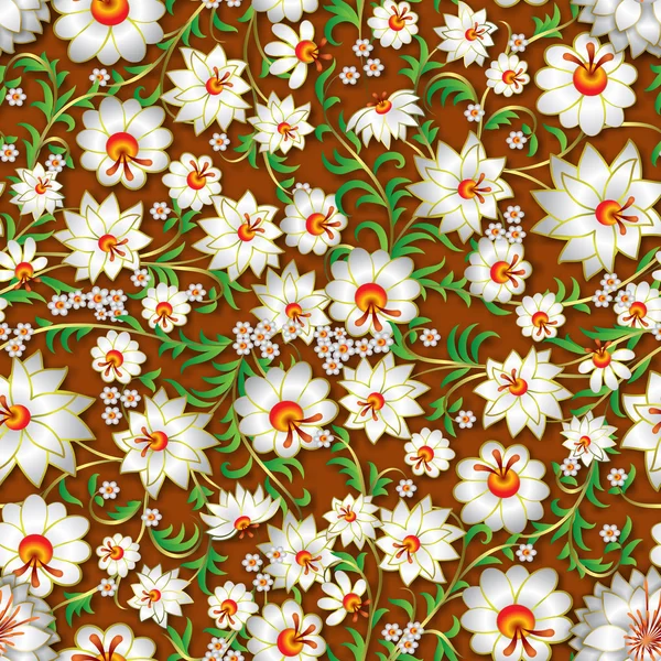 Ornamento floral primavera sem costura abstrato — Vetor de Stock