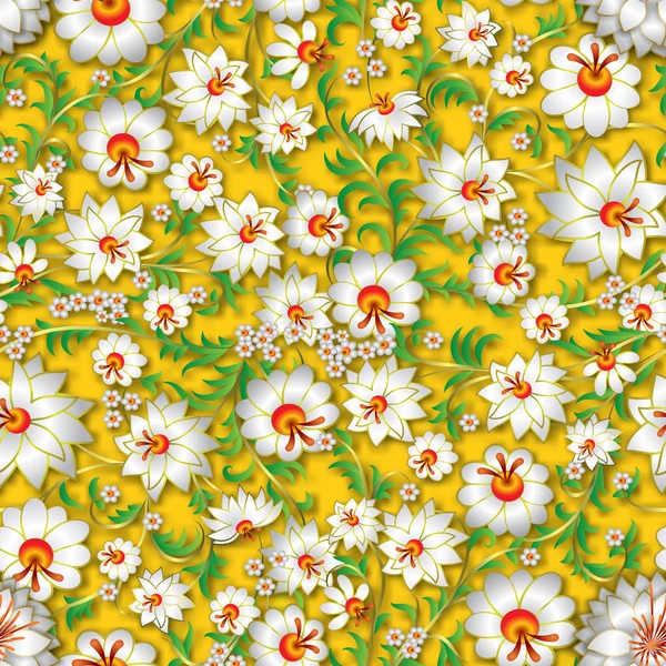 Abstracte naadloze floral ornament en schaduwen — Stockvector