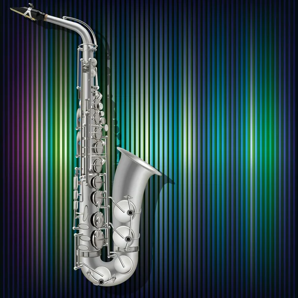 Saxofón abstracto de fondo grunge e instrumentos musicales — Vector de stock