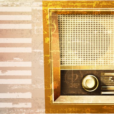 retro radyo ile soyut grunge arka plan