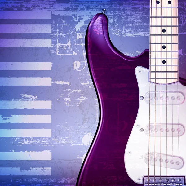 Abstrakter Grunge-Piano-Hintergrund mit E-Gitarre — Stockvektor