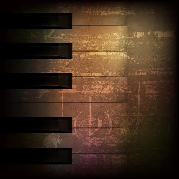 Abstrakt grunge piano bakgrund med pianotangenter — Stock vektor