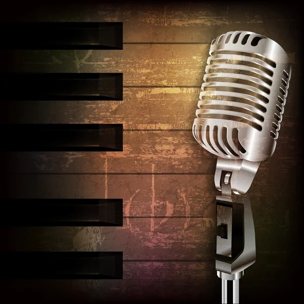 Abstrakter Grunge-Hintergrund mit Retro-Mikrofon — Stockvektor