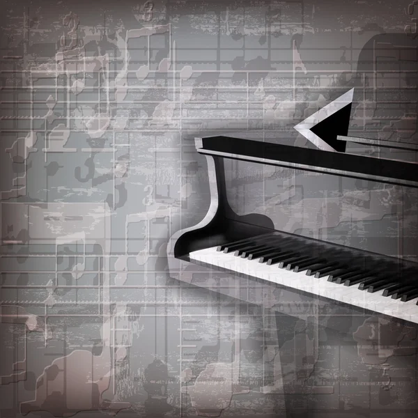Abstrakt grunge piano bakgrund med flygel — Stock vektor