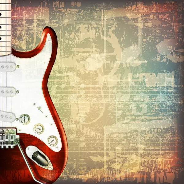 Astratto sfondo grunge con chitarra elettrica — Vettoriale Stock