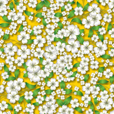 Sarı soyut çiçek süsleme